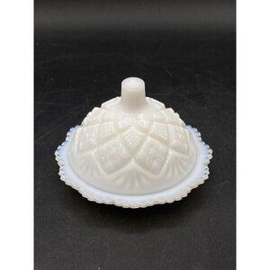 Westmoreland Thumbelina Child's Round Milk Glass Covered Butter Vintage